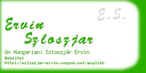 ervin szloszjar business card
